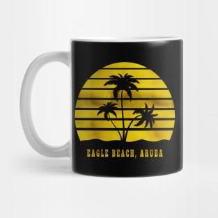 Eagle Beach, Aruba Golden Sun Palm Trees Mug